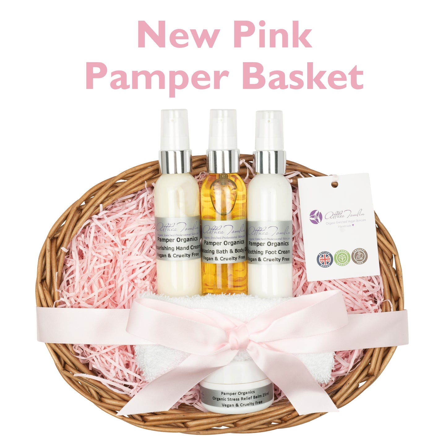 Organic pamper gift set basket for women