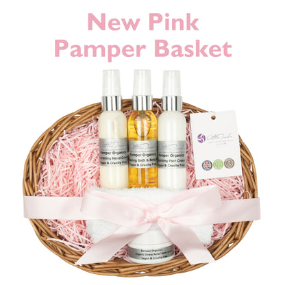 Organic pamper gift set basket for women