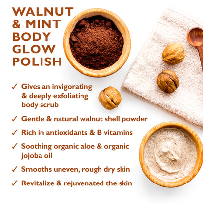 Natural walnut and peppermint body scrub